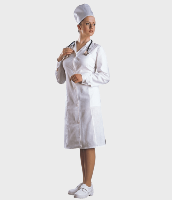Халат женский белый из х/б ткани Москва