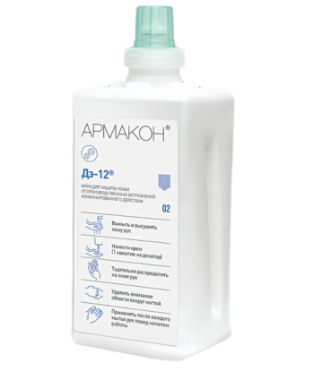 ДЭ-12® АРМАКОН, крем для защиты кожи комбинированного действия (универсальный), картридж 1000 мл для дозатора "Топфит" Омск