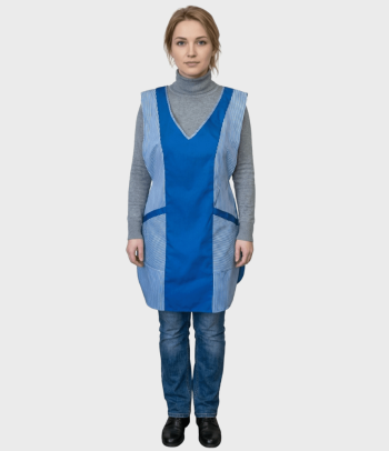 Фартук женский для обслуживающего персонала васильковый Москва