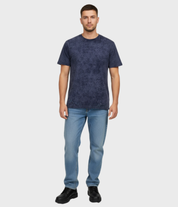 Футболка синяя с эффектом "варки" Рязань