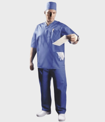 Костюм для медицинского персонала из смесовой ткани голубой Москва
